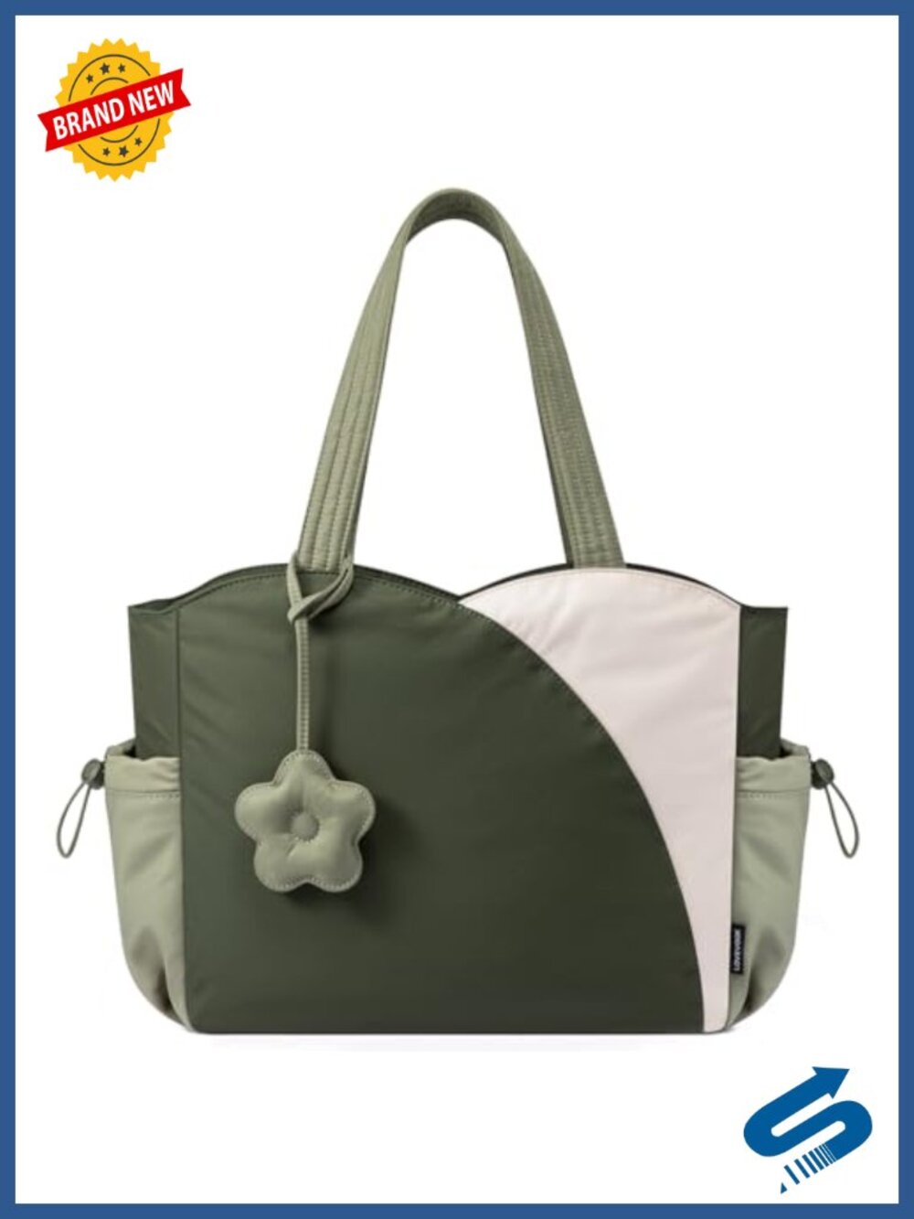 Polyester Puffer Tote with 11 Pockets Laptop Work Bag